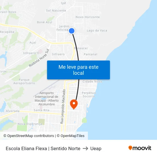 Escola Eliana Flexa | Sentido Norte to Ueap map