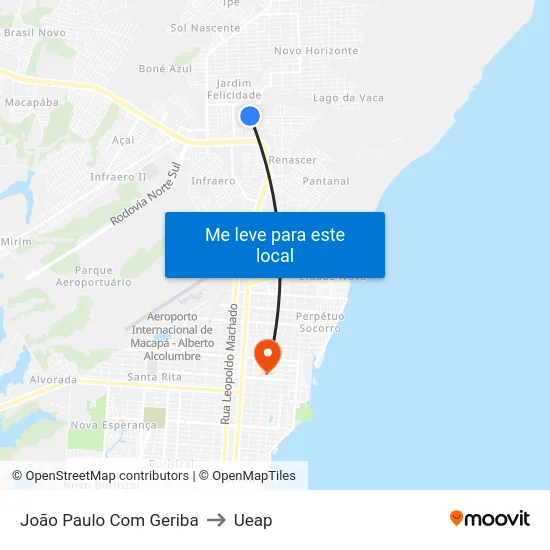 João Paulo Com Geriba to Ueap map