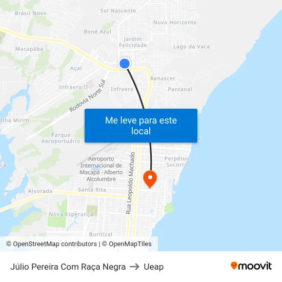 Júlio Pereira Com Raça Negra to Ueap map