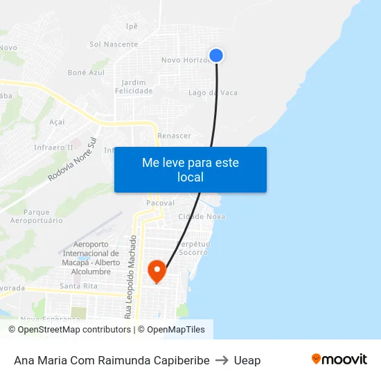 Ana Maria Com Raimunda Capiberibe to Ueap map