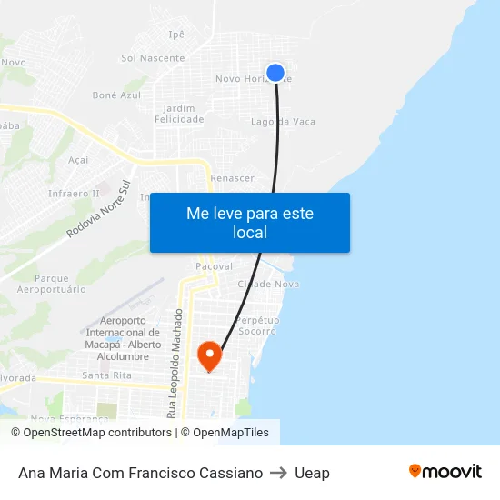 Ana Maria Com Francisco Cassiano to Ueap map