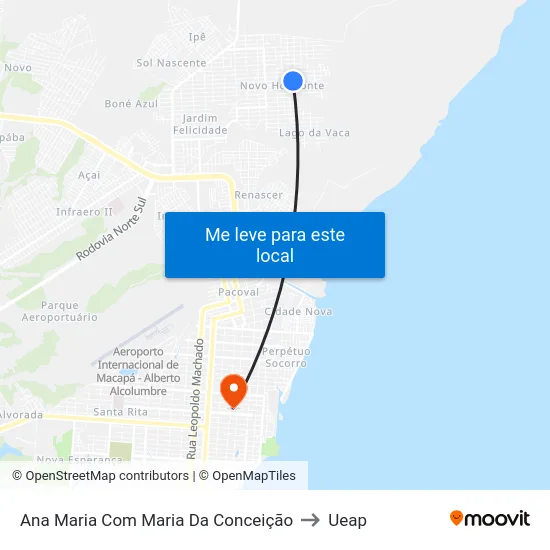 Ana Maria Com Maria Da Conceição to Ueap map
