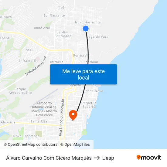 Álvaro Carvalho Com Cícero Marquês to Ueap map