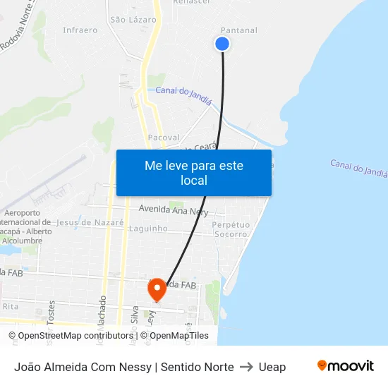 João Almeida Com Nessy | Sentido Norte to Ueap map
