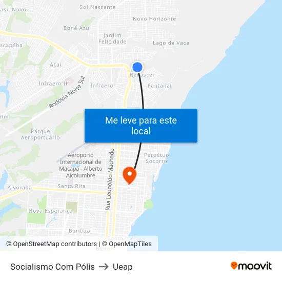 Socialismo Com Pólis to Ueap map