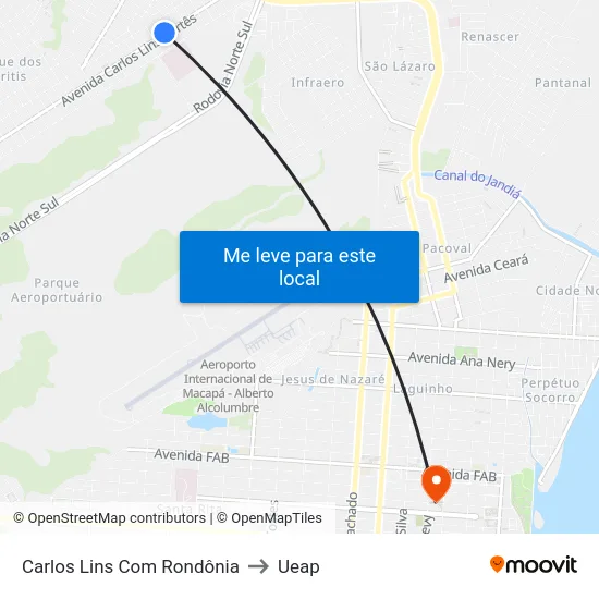 Carlos Lins Com Rondônia to Ueap map