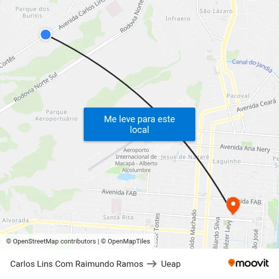 Carlos Lins Com Raimundo Ramos to Ueap map