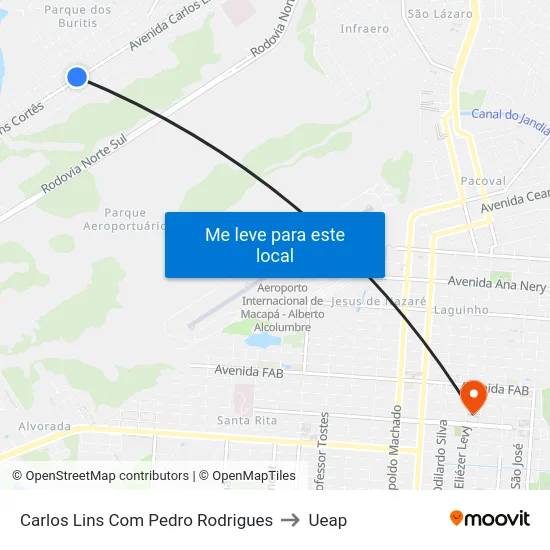 Carlos Lins Com Pedro Rodrigues to Ueap map