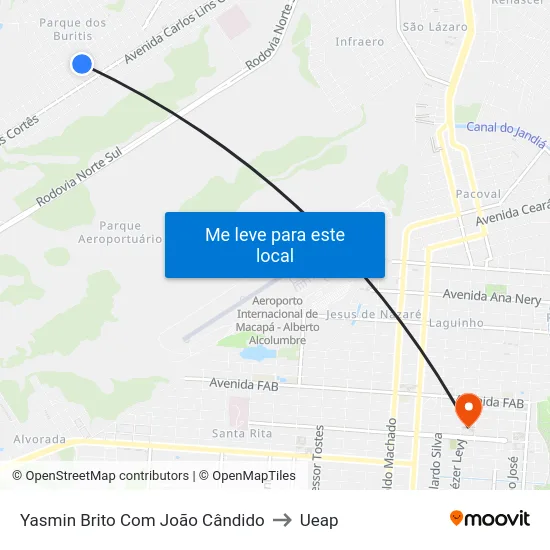 Yasmin Brito Com João Cândido to Ueap map