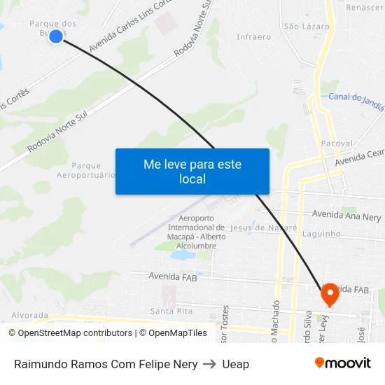 Raimundo Ramos Com Felipe Nery to Ueap map