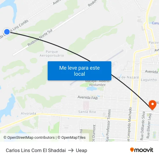 Carlos Lins Com El Shaddai to Ueap map