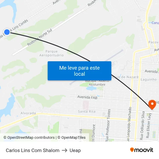 Carlos Lins Com Shalom to Ueap map
