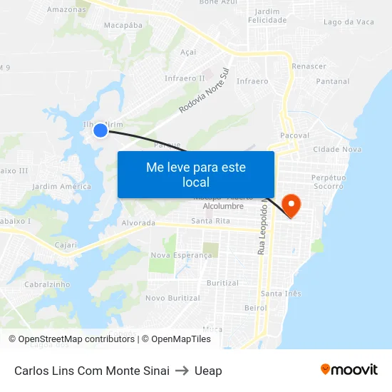 Carlos Lins Com Monte Sinai to Ueap map