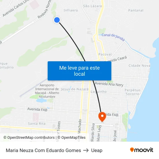 Maria Neuza Com Eduardo Gomes to Ueap map