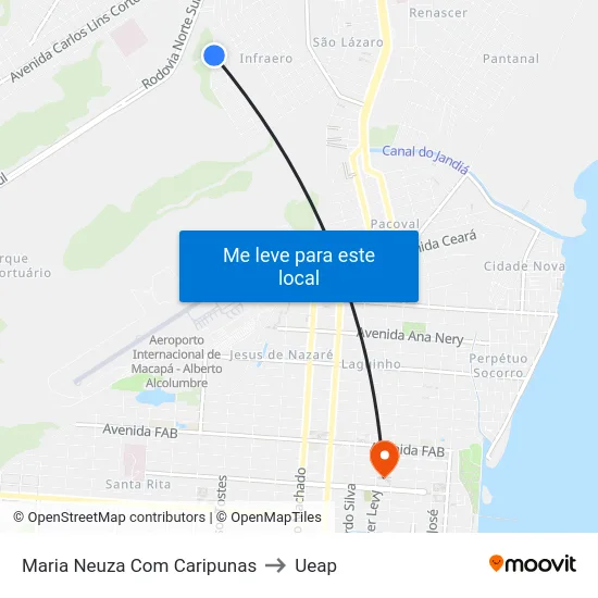 Maria Neuza Com Caripunas to Ueap map