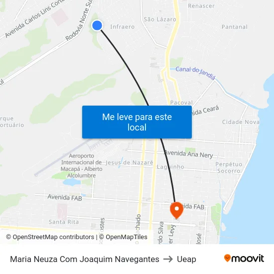 Maria Neuza Com Joaquim Navegantes to Ueap map