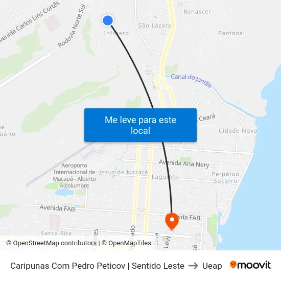 Caripunas Com Pedro Peticov | Sentido Leste to Ueap map