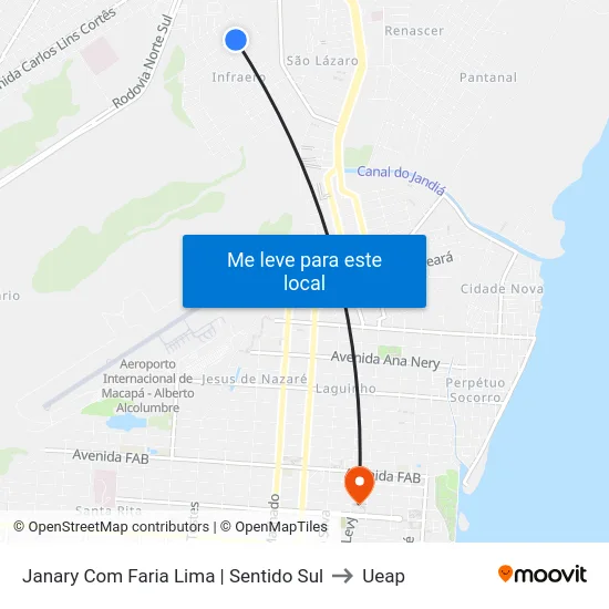Janary Com Faria Lima | Sentido Sul to Ueap map