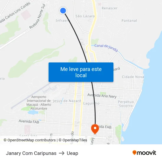 Janary Com Caripunas to Ueap map