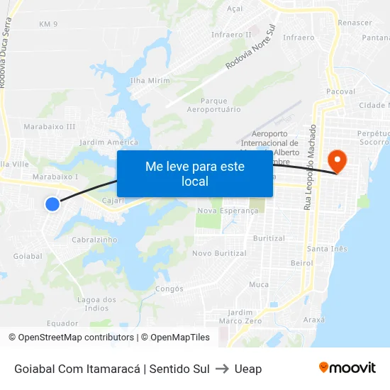 Goiabal Com Itamaracá | Sentido Sul to Ueap map