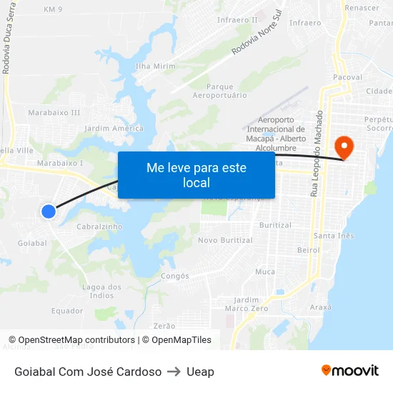 Goiabal Com José Cardoso to Ueap map