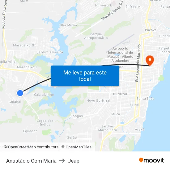Anastácio Com Maria to Ueap map