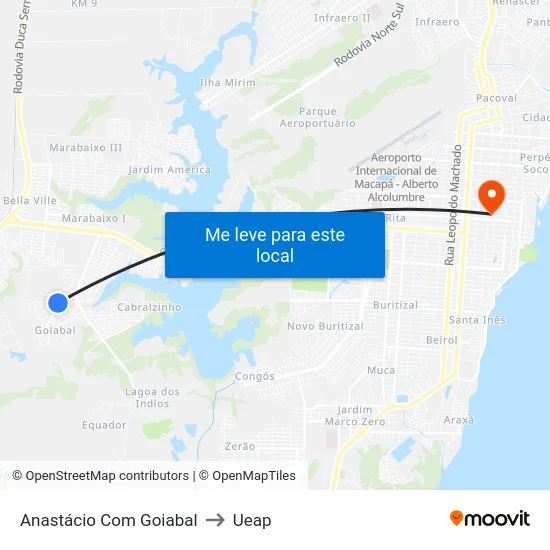 Anastácio Com Goiabal to Ueap map