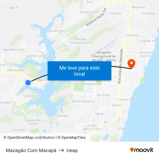 Mazagão Com Macapá to Ueap map
