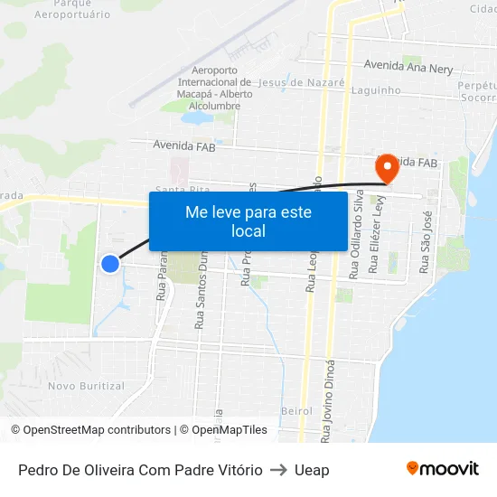 Pedro De Oliveira Com Padre Vitório to Ueap map