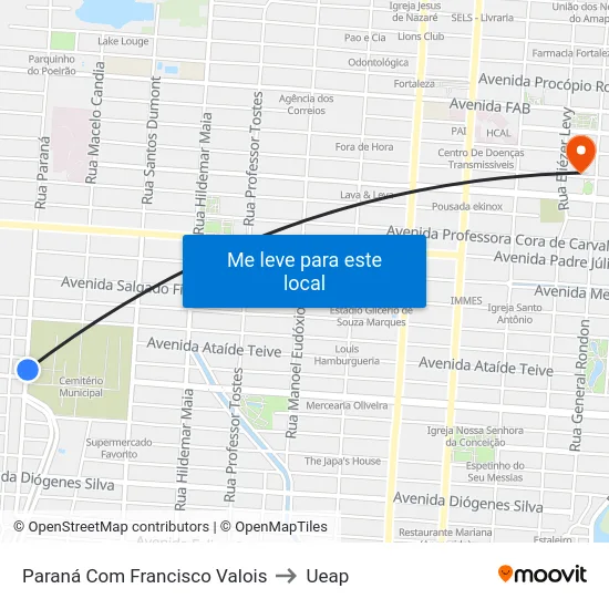 Paraná Com Francisco Valois to Ueap map