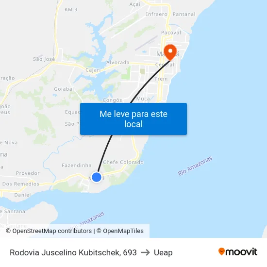 Rodovia Juscelino Kubitschek, 693 to Ueap map