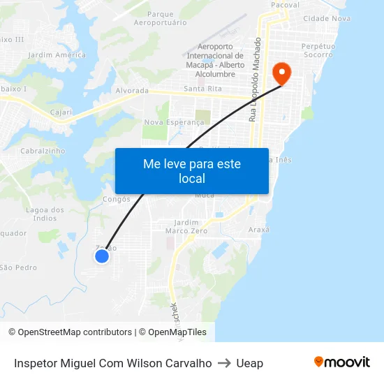 Inspetor Miguel Com Wilson Carvalho to Ueap map