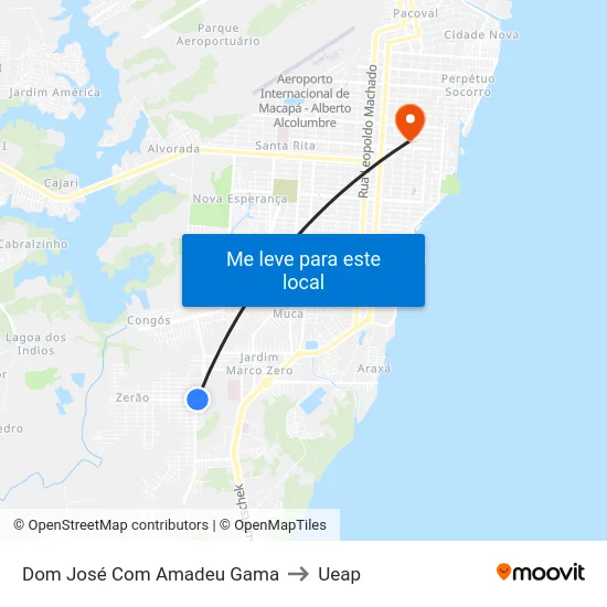 Dom José Com Amadeu Gama to Ueap map