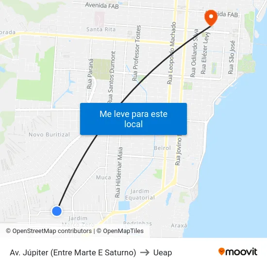 Av. Júpiter (Entre Marte E Saturno) to Ueap map
