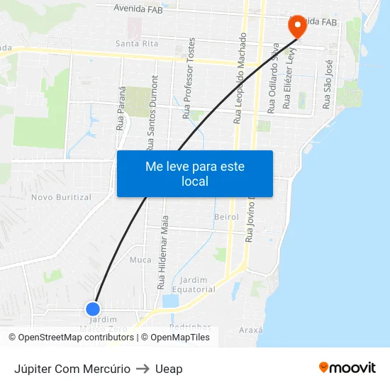 Júpiter Com Mercúrio to Ueap map