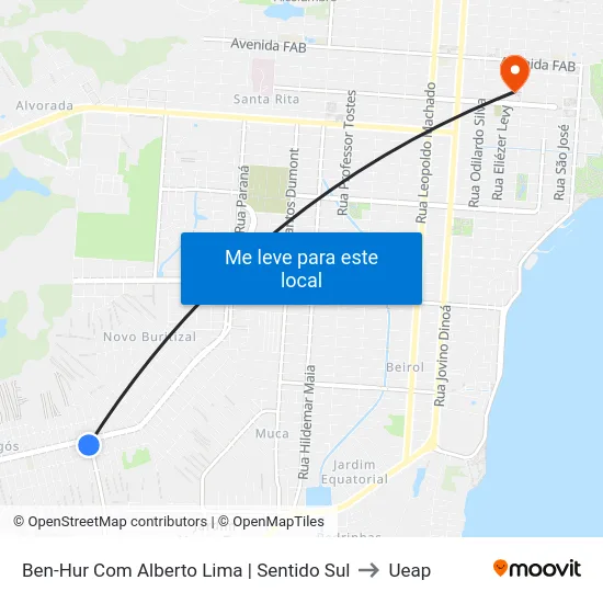 Ben-Hur Com Alberto Lima | Sentido Sul to Ueap map