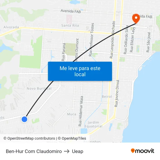 Ben-Hur Com Claudomiro to Ueap map