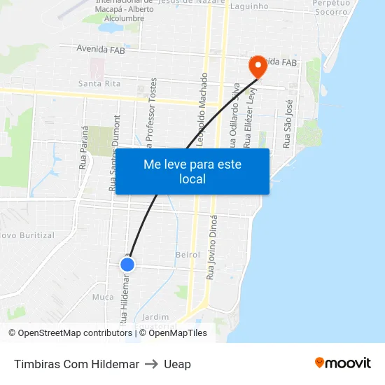 Timbiras Com Hildemar to Ueap map