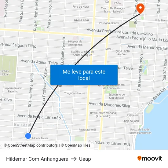 Hildemar Com Anhanguera to Ueap map
