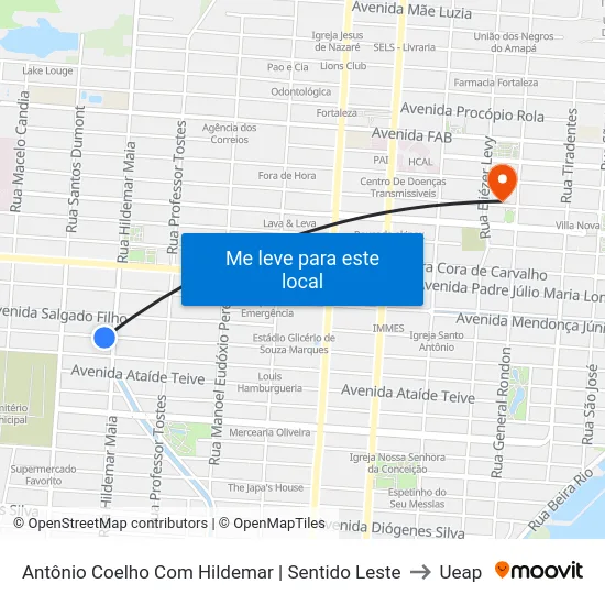 Antônio Coelho Com Hildemar | Sentido Leste to Ueap map