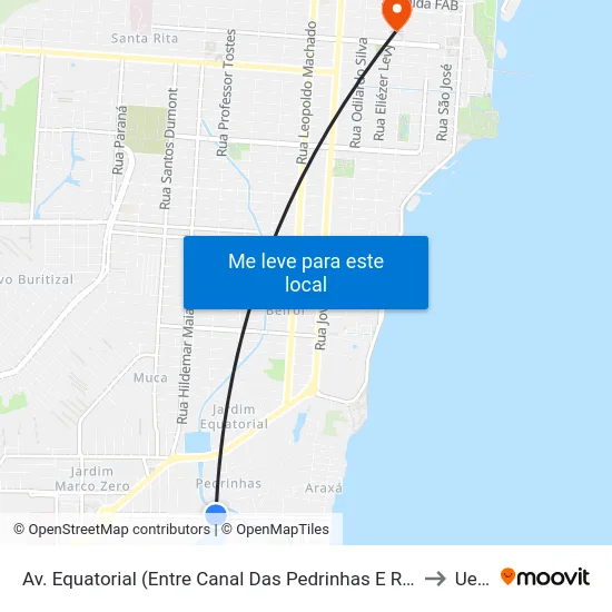 Av. Equatorial (Entre Canal Das Pedrinhas E Redenção) to Ueap map