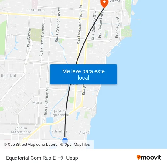 Equatorial Com Rua E to Ueap map