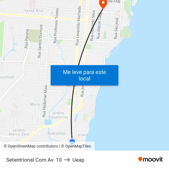 Setentrional Com Av. 10 to Ueap map