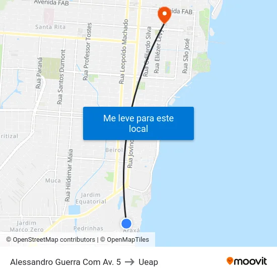 Alessandro Guerra Com Av. 5 to Ueap map