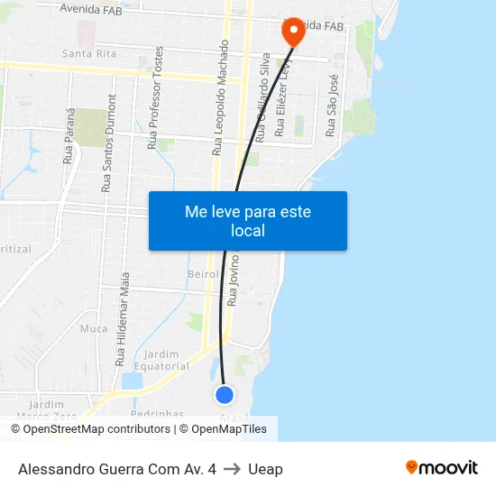 Alessandro Guerra Com Av. 4 to Ueap map