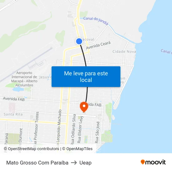 Mato Grosso Com Paraíba to Ueap map