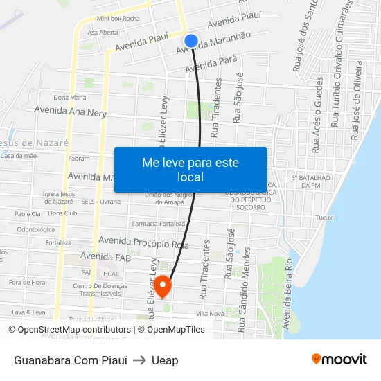Guanabara Com Piauí to Ueap map
