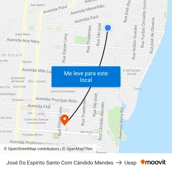 José Do Espírito Santo Com Cândido Mendes to Ueap map