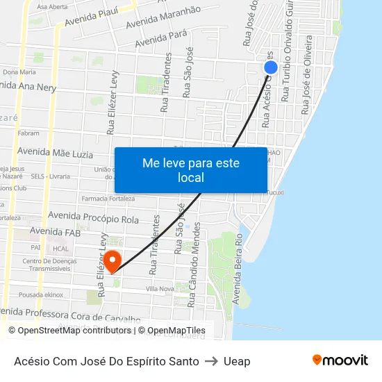Acésio Com José Do Espírito Santo to Ueap map
