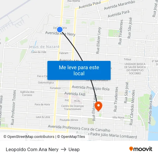 Leopoldo Com Ana Nery to Ueap map